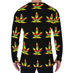 Rasta Flag Pattern Print Men's Long Sleeve T-Shirt