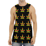 Rasta Flag Pattern Print Men's Muscle Tank Top