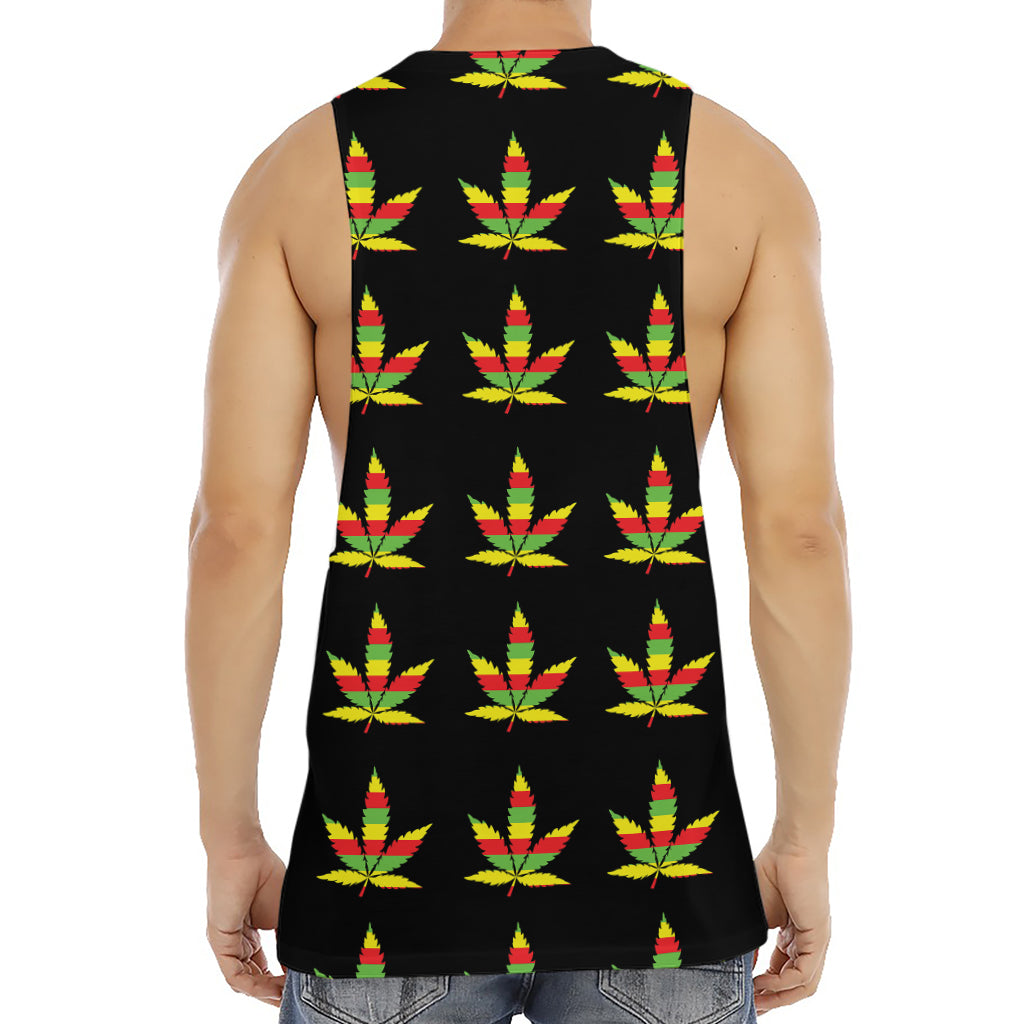 Rasta Flag Pattern Print Men's Muscle Tank Top