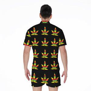 Rasta Flag Pattern Print Men's Rompers