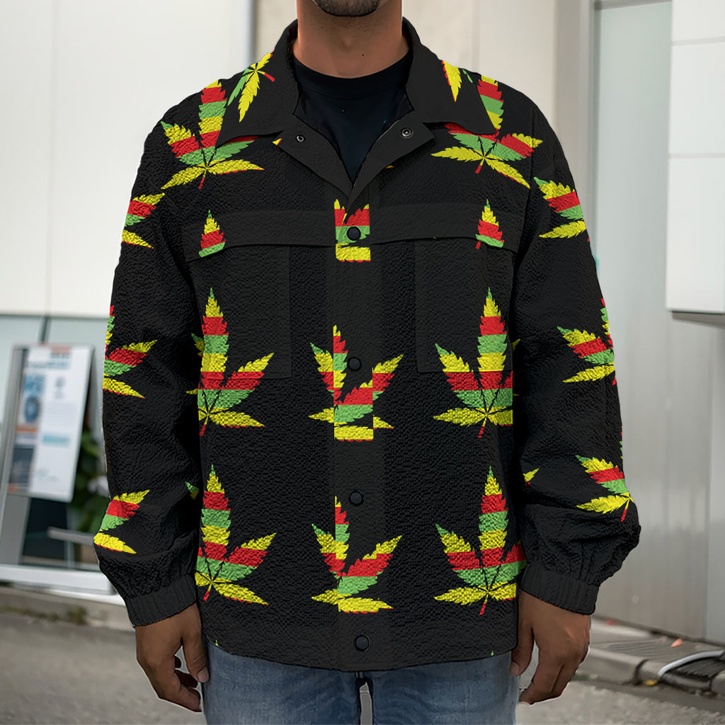 Rasta Flag Pattern Print Men's Shirt Jacket