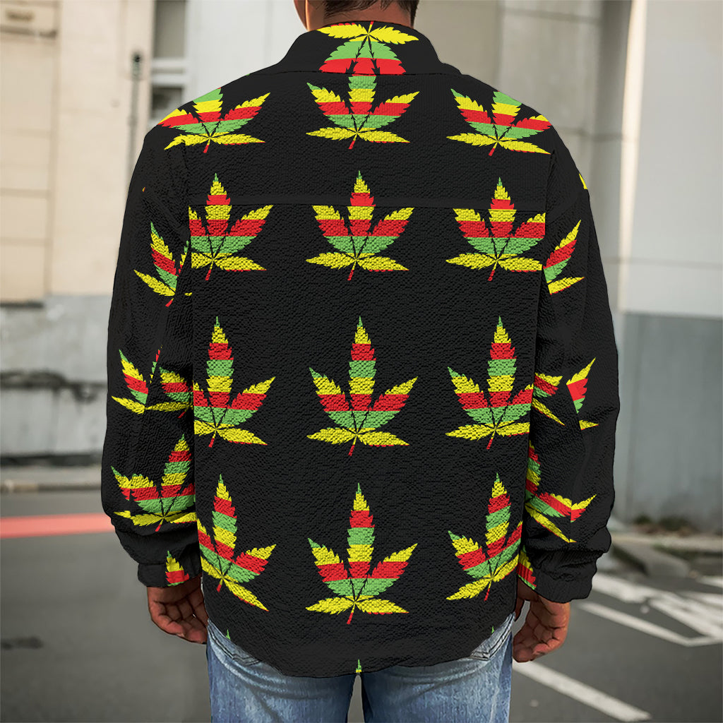 Rasta Flag Pattern Print Men's Shirt Jacket