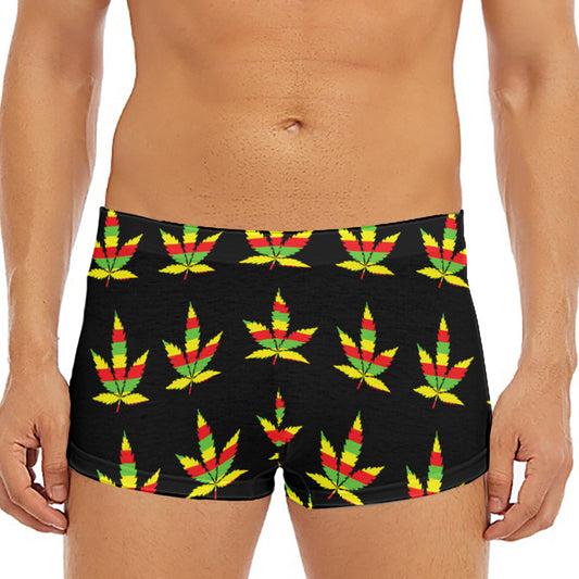 Rasta Flag Pattern Print Men's Short Boxer Briefs