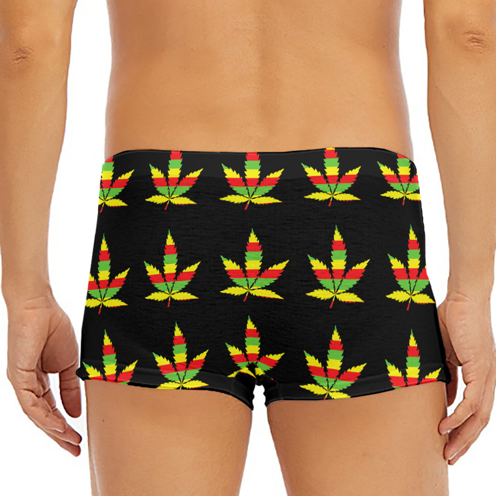 Rasta Flag Pattern Print Men's Short Boxer Briefs