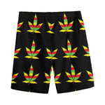 Rasta Flag Pattern Print Men's Sports Shorts