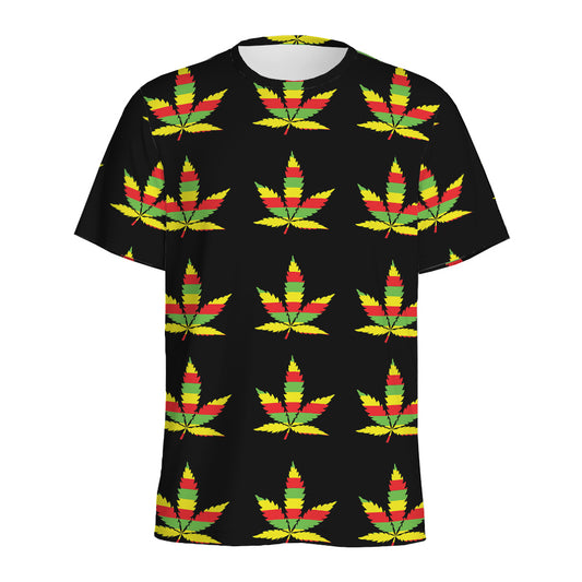 Rasta Flag Pattern Print Men's Sports T-Shirt
