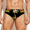 Rasta Flag Pattern Print Men's Swim Briefs