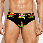 Rasta Flag Pattern Print Men's Swim Briefs