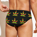 Rasta Flag Pattern Print Men's Swim Briefs