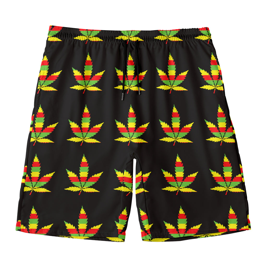 Rasta Flag Pattern Print Men's Swim Trunks