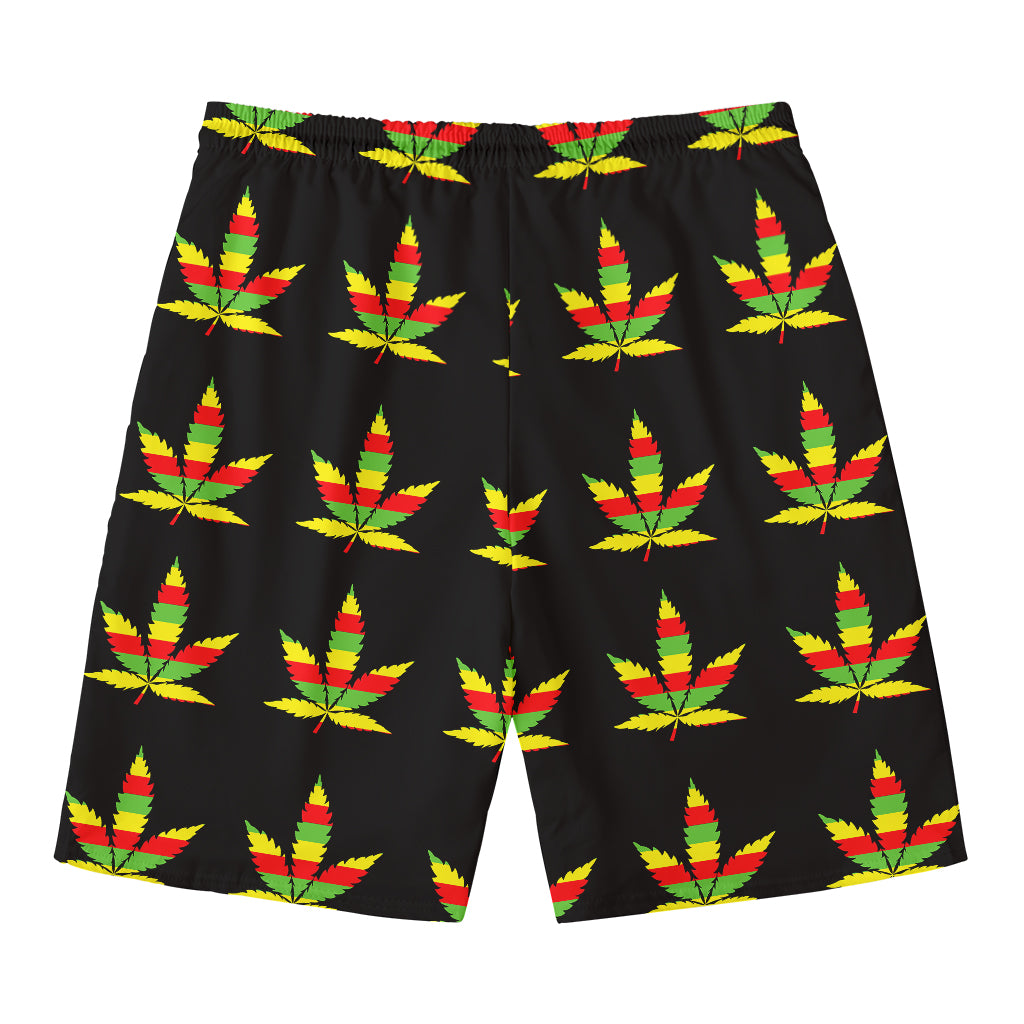 Rasta Flag Pattern Print Men's Swim Trunks