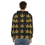 Rasta Flag Pattern Print Men's Velvet Pullover Hoodie