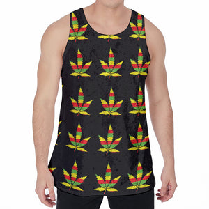 Rasta Flag Pattern Print Men's Velvet Tank Top