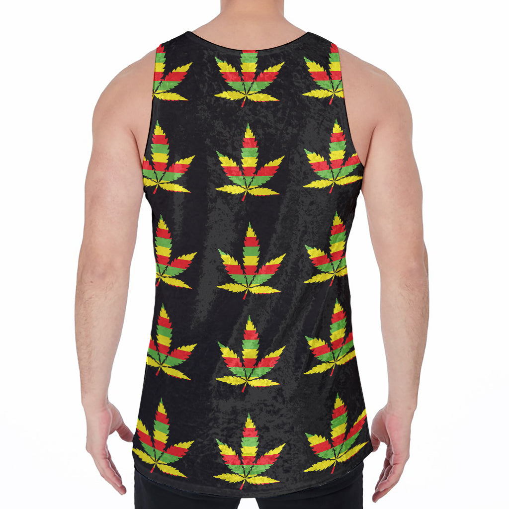 Rasta Flag Pattern Print Men's Velvet Tank Top