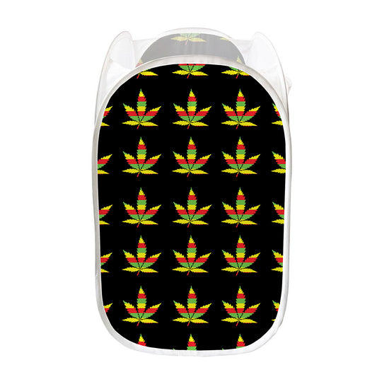 Rasta Flag Pattern Print Mesh Laundry Hamper