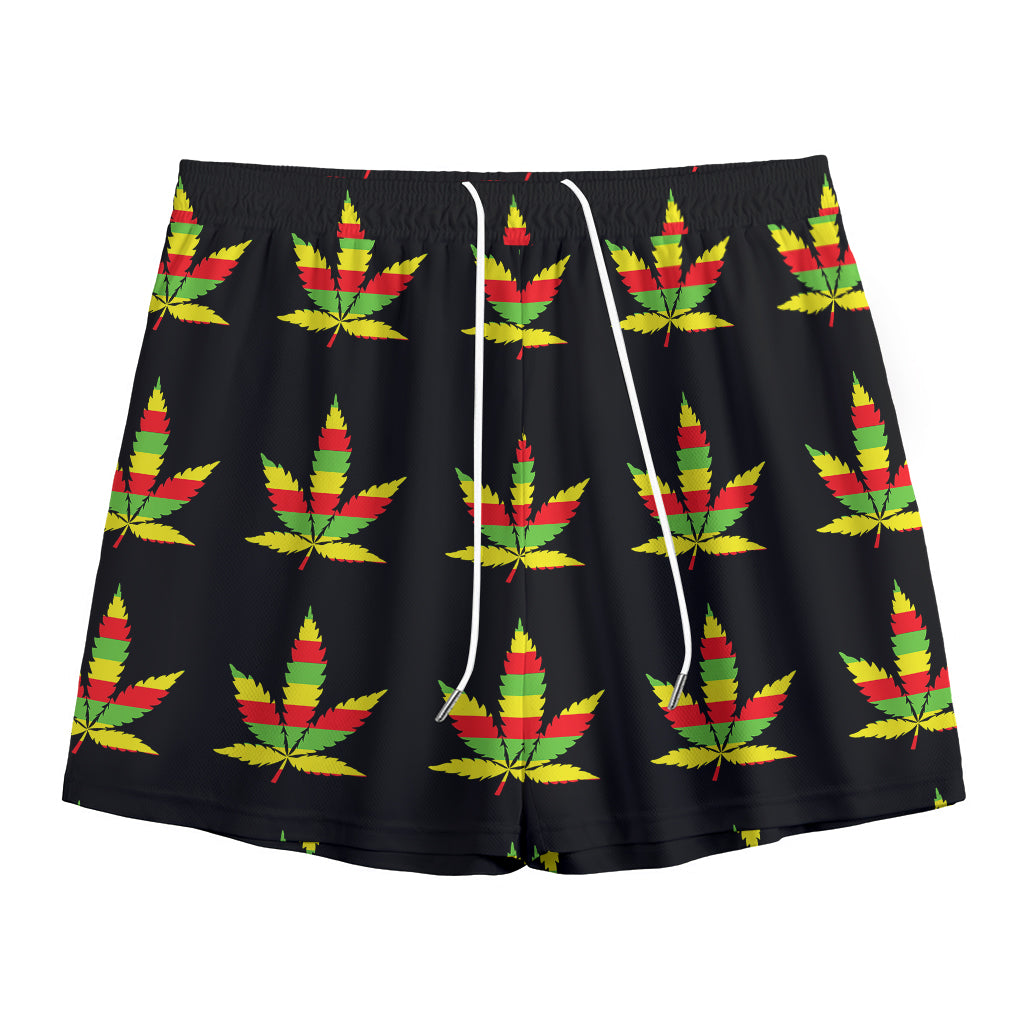 Rasta Flag Pattern Print Mesh Shorts