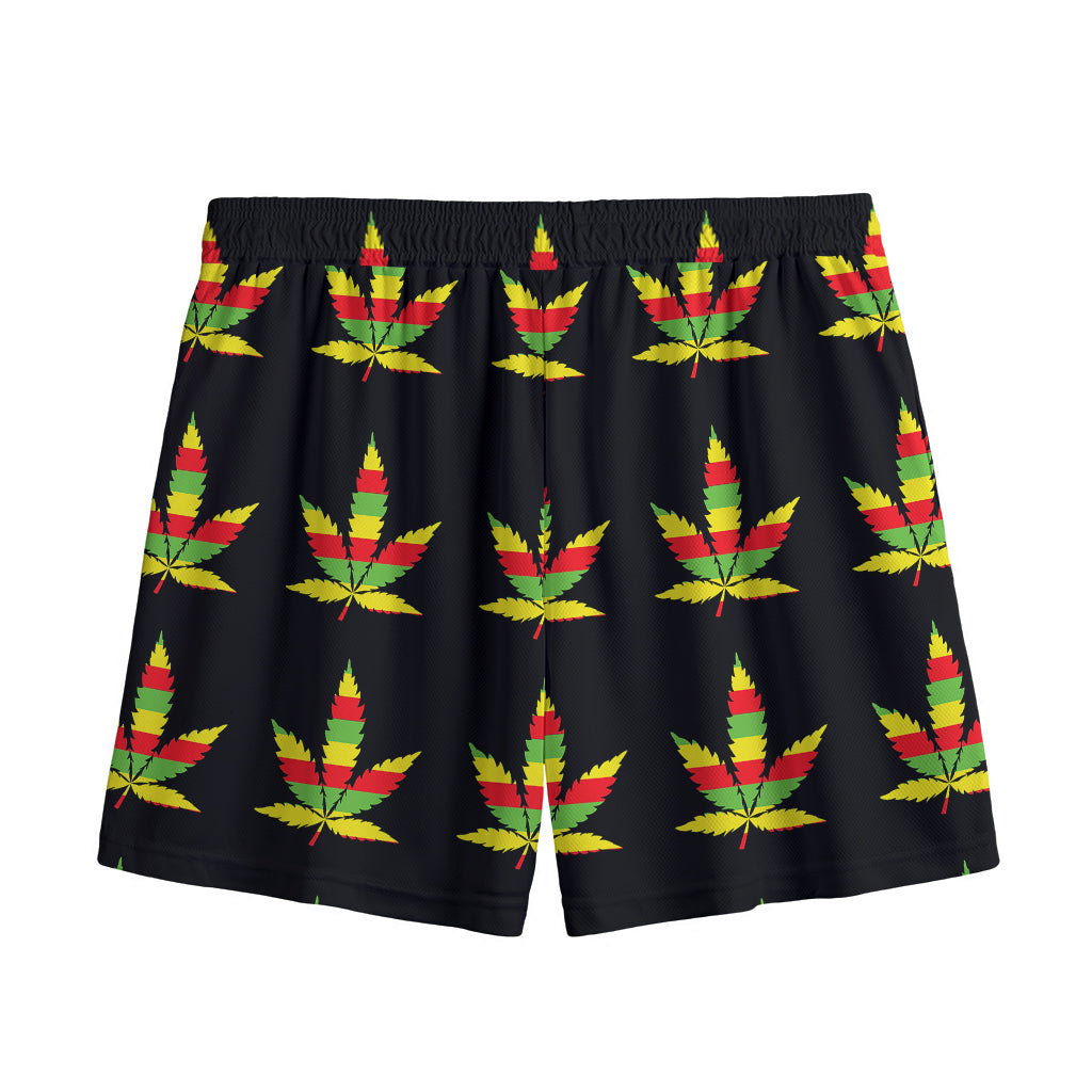 Rasta Flag Pattern Print Mesh Shorts