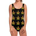 Rasta Flag Pattern Print One Piece Swimsuit