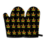 Rasta Flag Pattern Print Oven Mitts