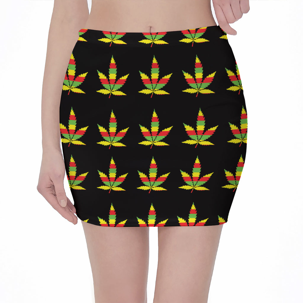 Rasta Flag Pattern Print Pencil Mini Skirt