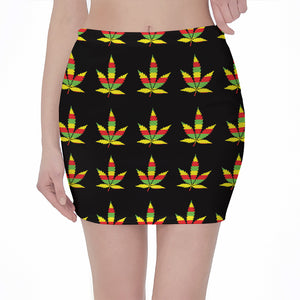 Rasta Flag Pattern Print Pencil Mini Skirt