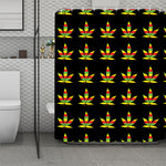 Rasta Flag Pattern Print Polyester Shower Curtain