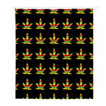 Rasta Flag Pattern Print Polyester Shower Curtain