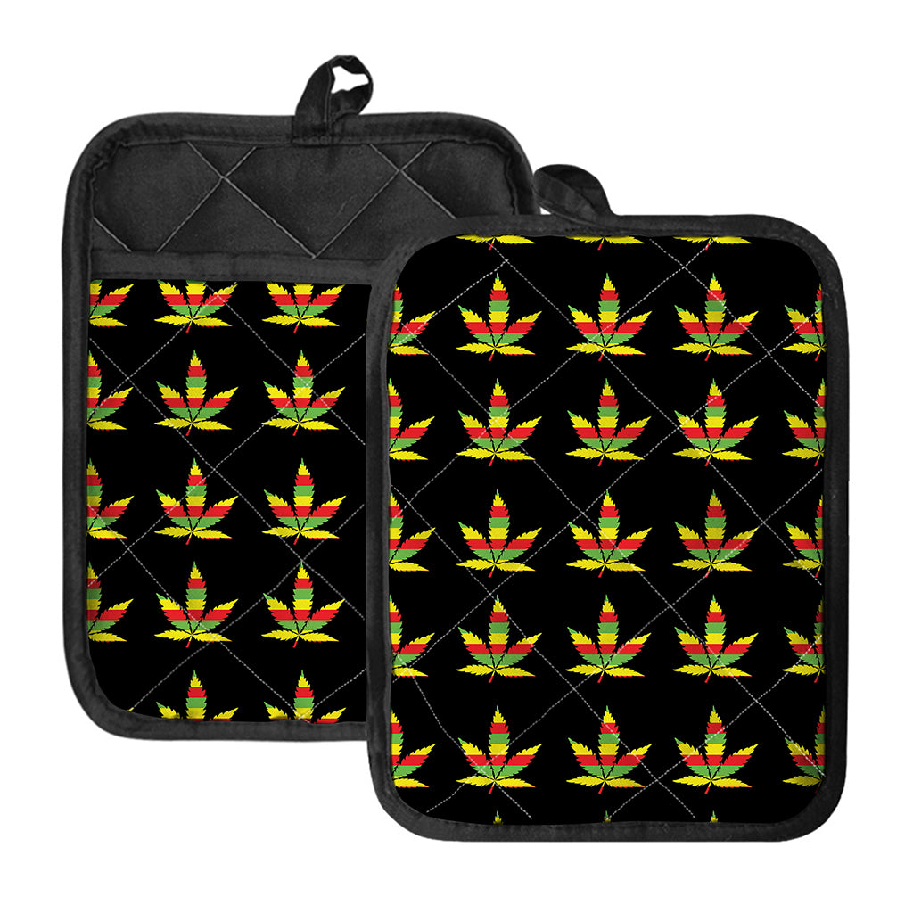 Rasta Flag Pattern Print Pot Holders With Pocket