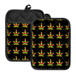 Rasta Flag Pattern Print Pot Holders With Pocket