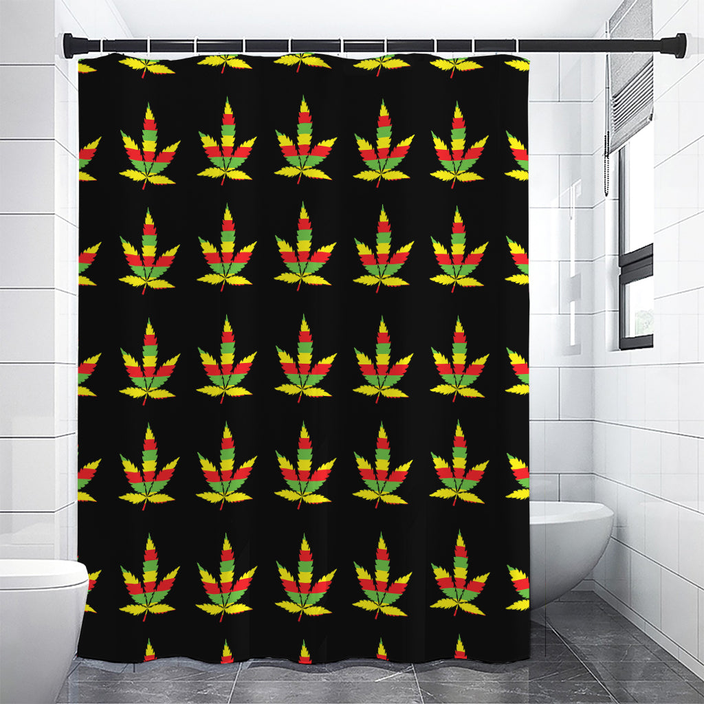 Rasta Flag Pattern Print Premium Shower Curtain