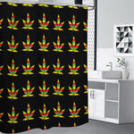 Rasta Flag Pattern Print Premium Shower Curtain