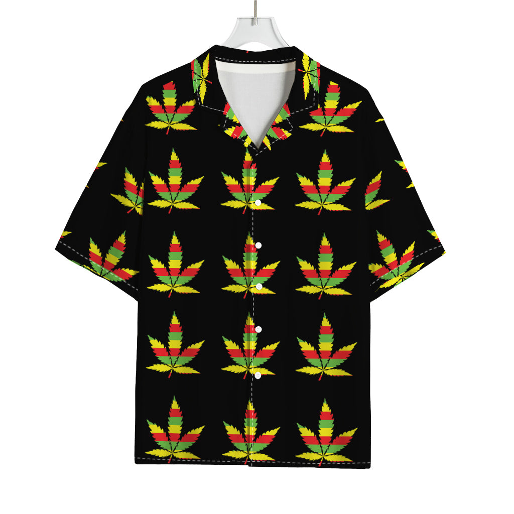 Rasta Flag Pattern Print Rayon Hawaiian Shirt