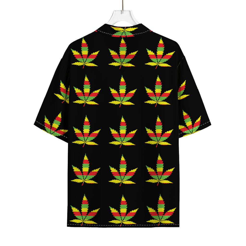 Rasta Flag Pattern Print Rayon Hawaiian Shirt