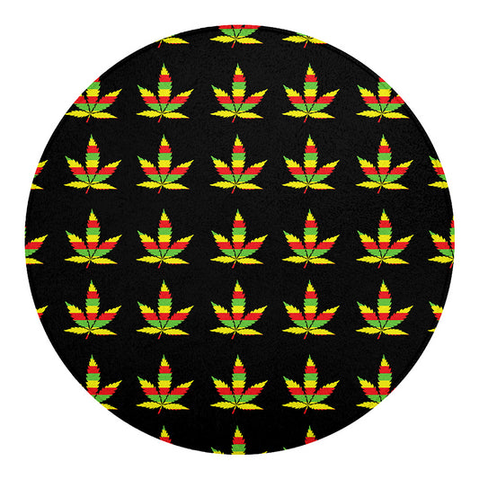 Rasta Flag Pattern Print Round Blanket