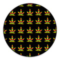 Rasta Flag Pattern Print Round Floor Mat