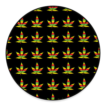 Rasta Flag Pattern Print Round Floor Mat