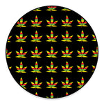 Rasta Flag Pattern Print Round Floor Mat
