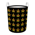 Rasta Flag Pattern Print Round Laundry Basket