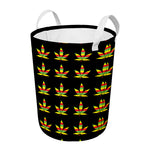 Rasta Flag Pattern Print Round Laundry Basket