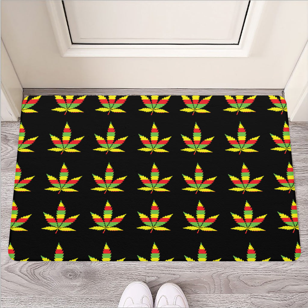 Rasta Flag Pattern Print Rubber Doormat