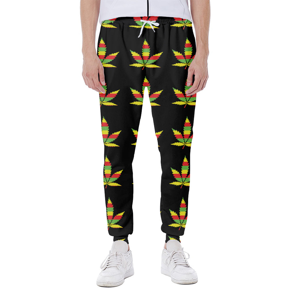 Rasta Flag Pattern Print Scuba Joggers