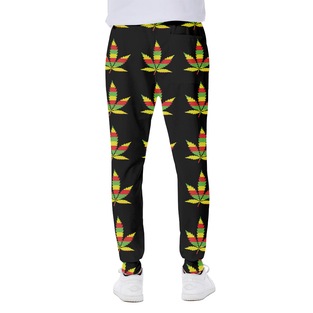 Rasta Flag Pattern Print Scuba Joggers