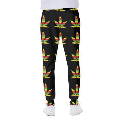 Rasta Flag Pattern Print Scuba Joggers