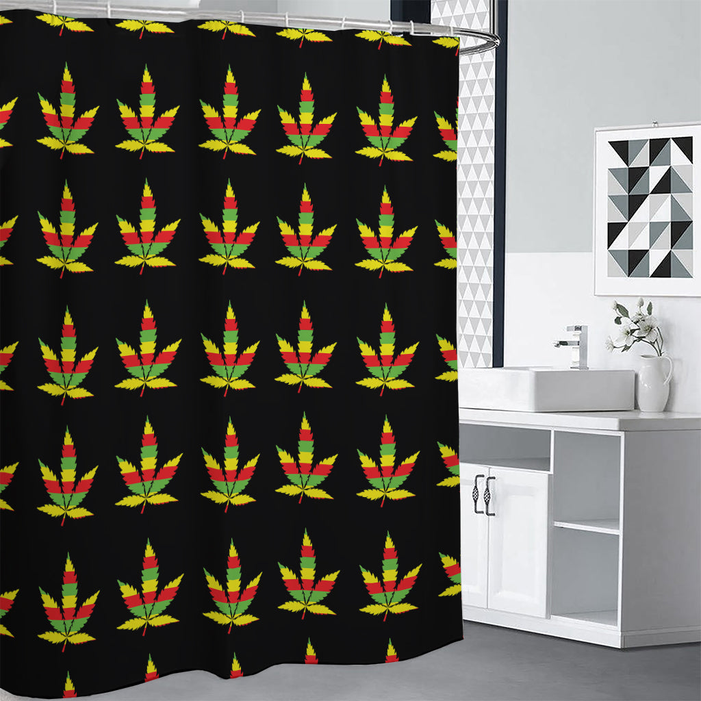 Rasta Flag Pattern Print Shower Curtain