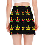 Rasta Flag Pattern Print Side Slit Mini Skirt