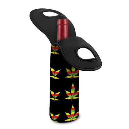 Rasta Flag Pattern Print Single Neoprene Wine Tote