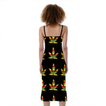 Rasta Flag Pattern Print Slim Fit Midi Cami Dress