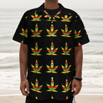 Rasta Flag Pattern Print Textured Short Sleeve Shirt