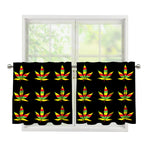 Rasta Flag Pattern Print Tier Curtains