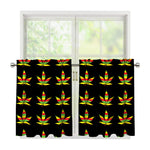 Rasta Flag Pattern Print Tier Curtains